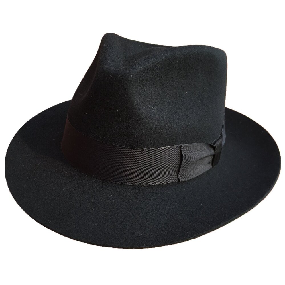9585 Classic Black 's Wool Felt Godfather Gangster Mobster Gentleman Fedora